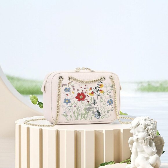 Convertible Leather Crossbody Bag for Women - Floral Design & RFID Protection - Picture 9 of 9